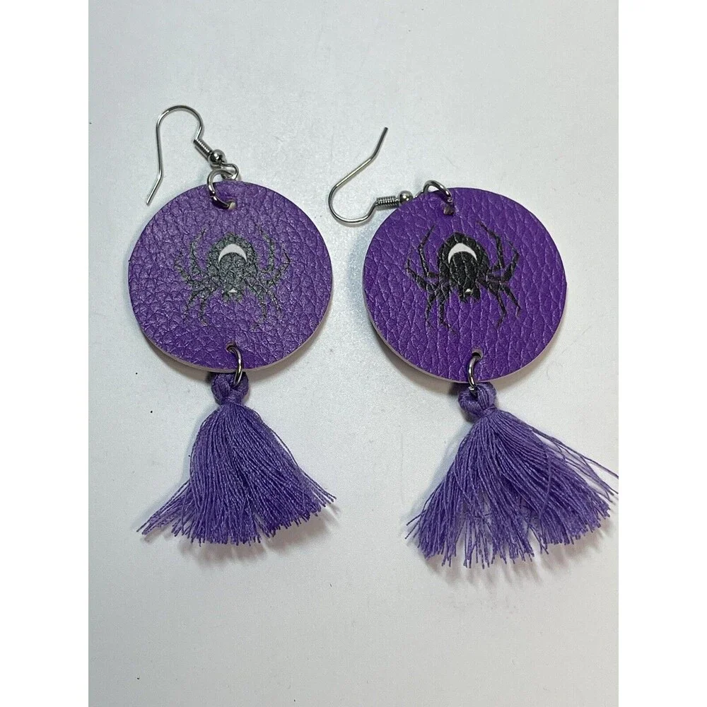 NEW Set of 4 Lightweight Faux Leather Halloween Earrings